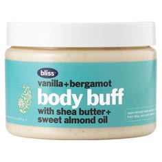 bliss vanilla+bergamot body buff 12 oz