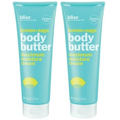 bliss lemon+sage body butter set of 2