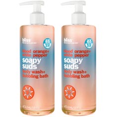 bliss blood orange+white pepper soapy suds set of 2