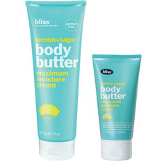 bliss lemon+sage body butter mega+mini set