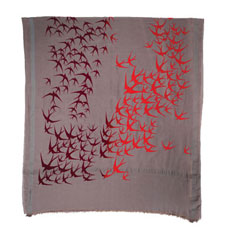 leigh & luca bird ombre flock scarf