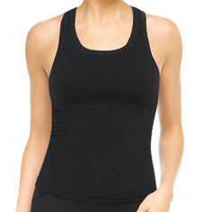 spanx active ribbed racerback top (black)