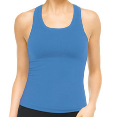 spanx active ribbed racerback top (blue)