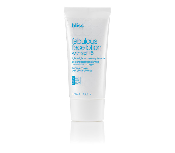 bliss fabulous face lotion spf 15